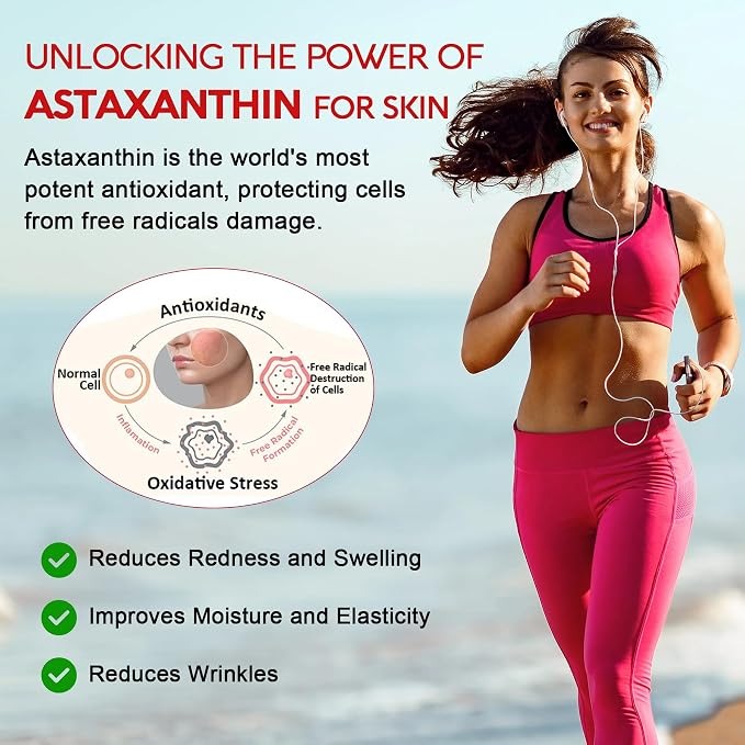 Astaxanthin 24mg 150 Softgels with Coconut MCT & Grape Seed Oil thumbnail 5