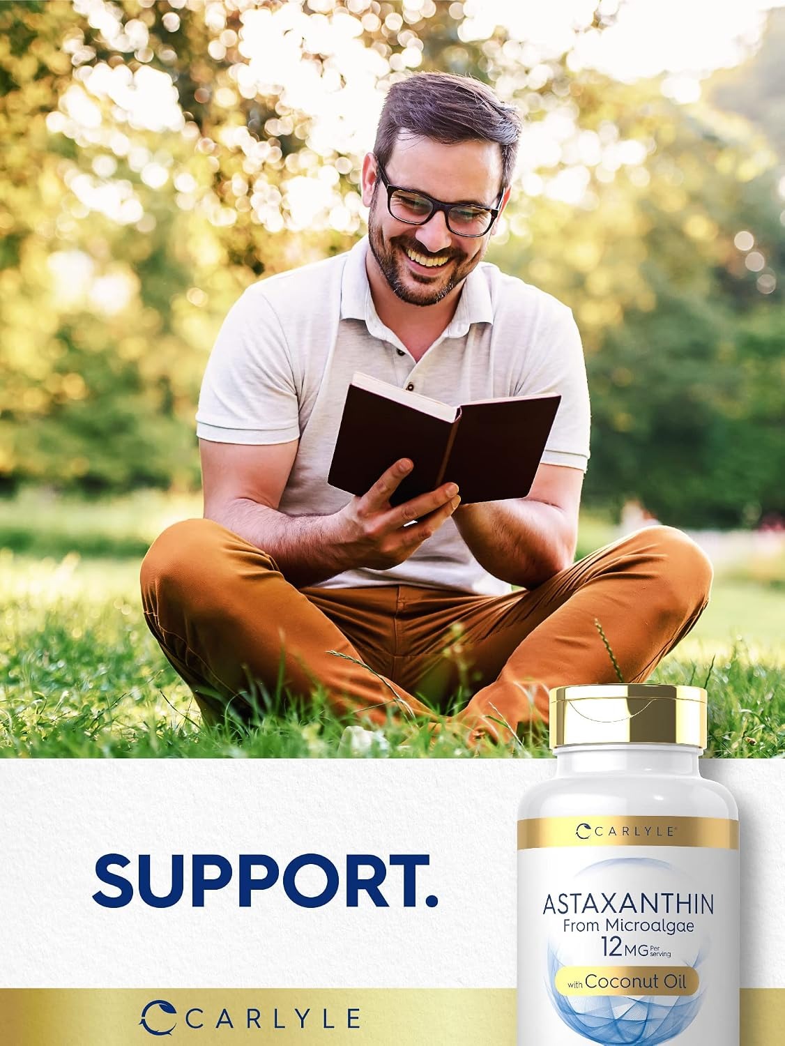 Carlyle Astaxanthin 12mg Microalgae Supplement 120 Softgels thumbnail 6