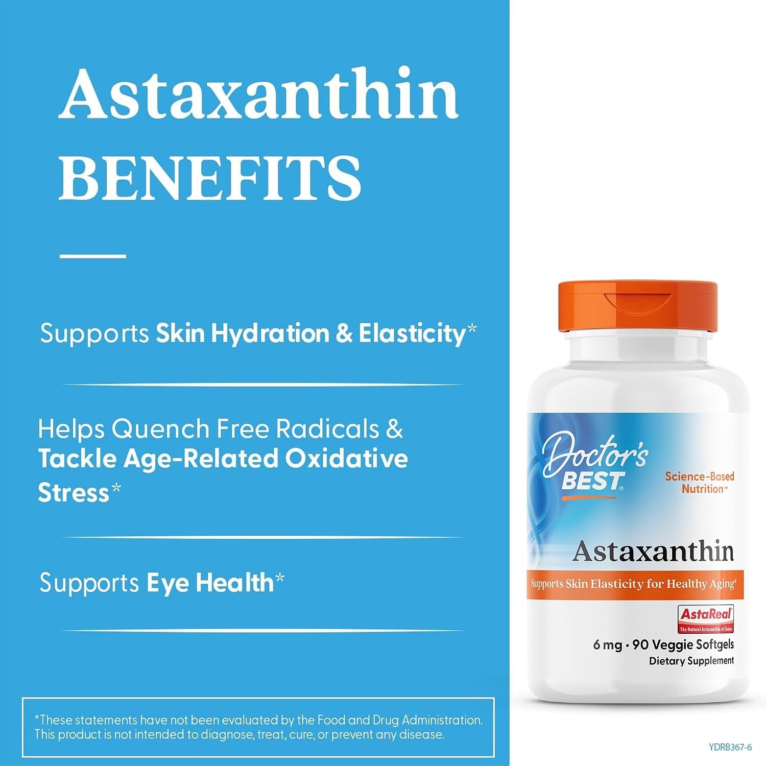 Doctor’s Best Astaxanthin 6mg Skin & Eye Wellness Supplement thumbnail 3