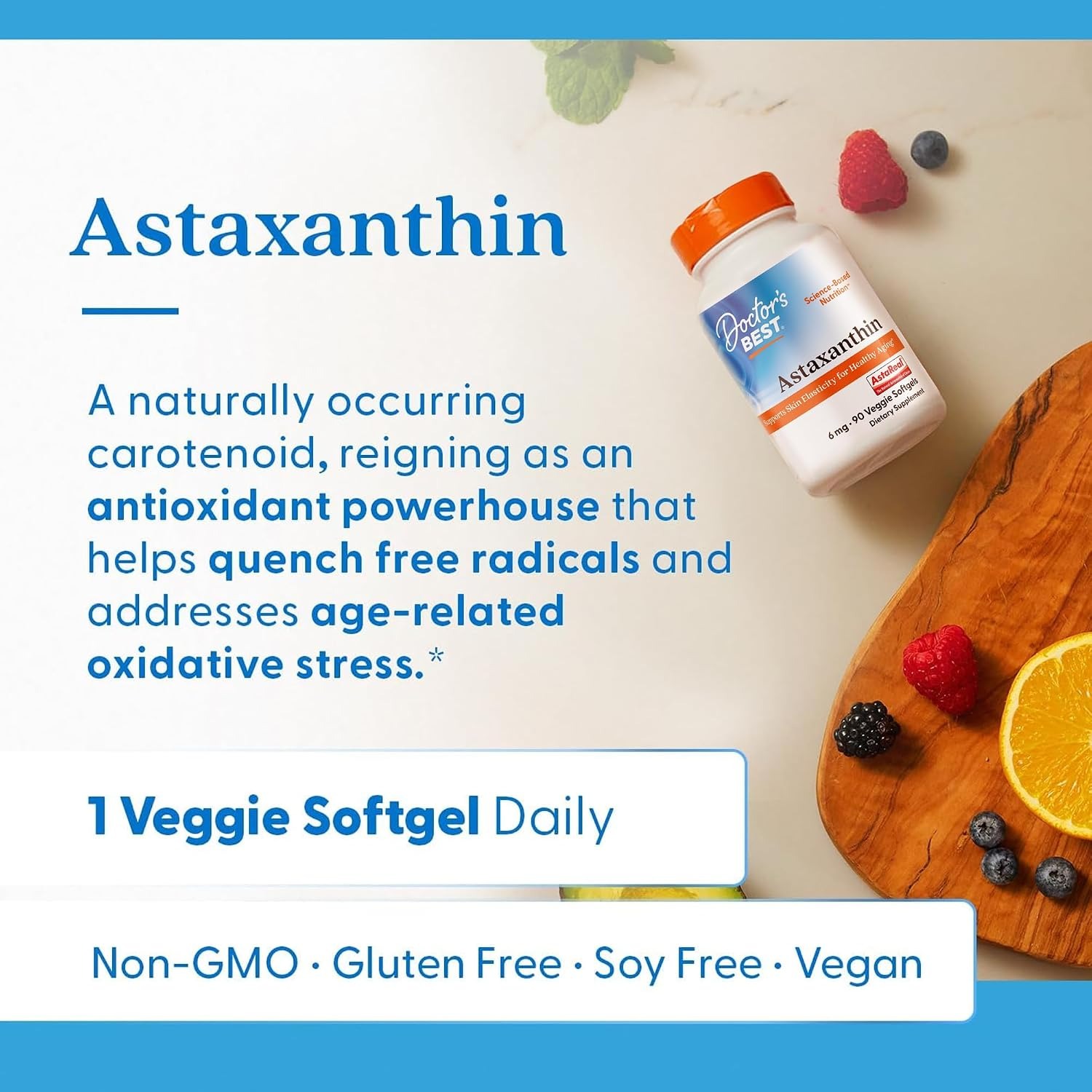Doctor’s Best Astaxanthin 6mg Skin & Eye Wellness Supplement thumbnail 5