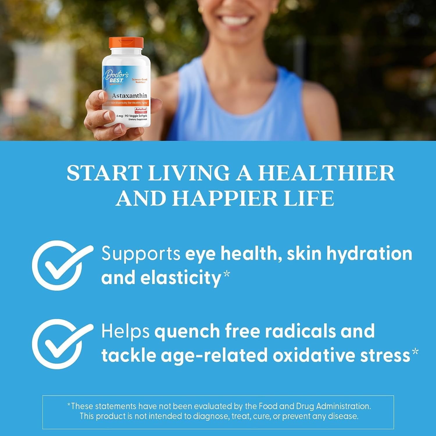Doctor’s Best Astaxanthin 6mg Skin & Eye Wellness Supplement thumbnail 2