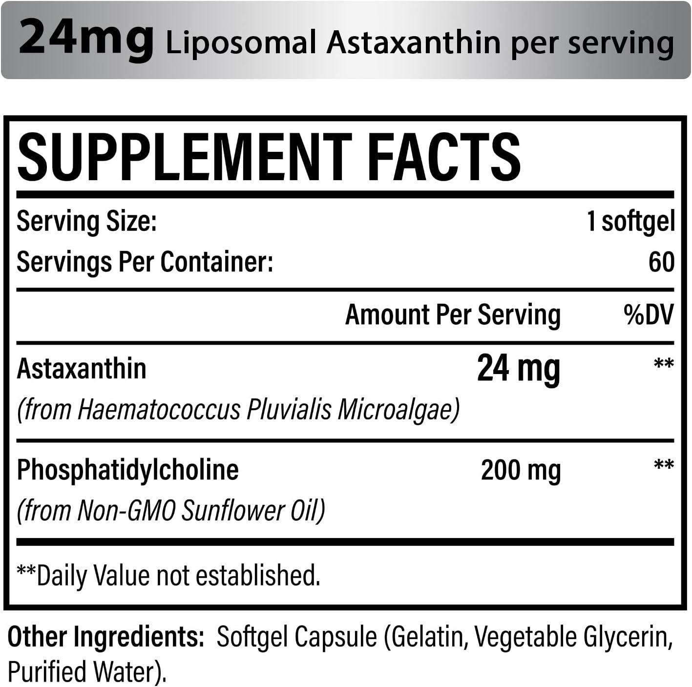 Liposomal Astaxanthin 24mg 120 Softgels | Maximum Absorption thumbnail 2