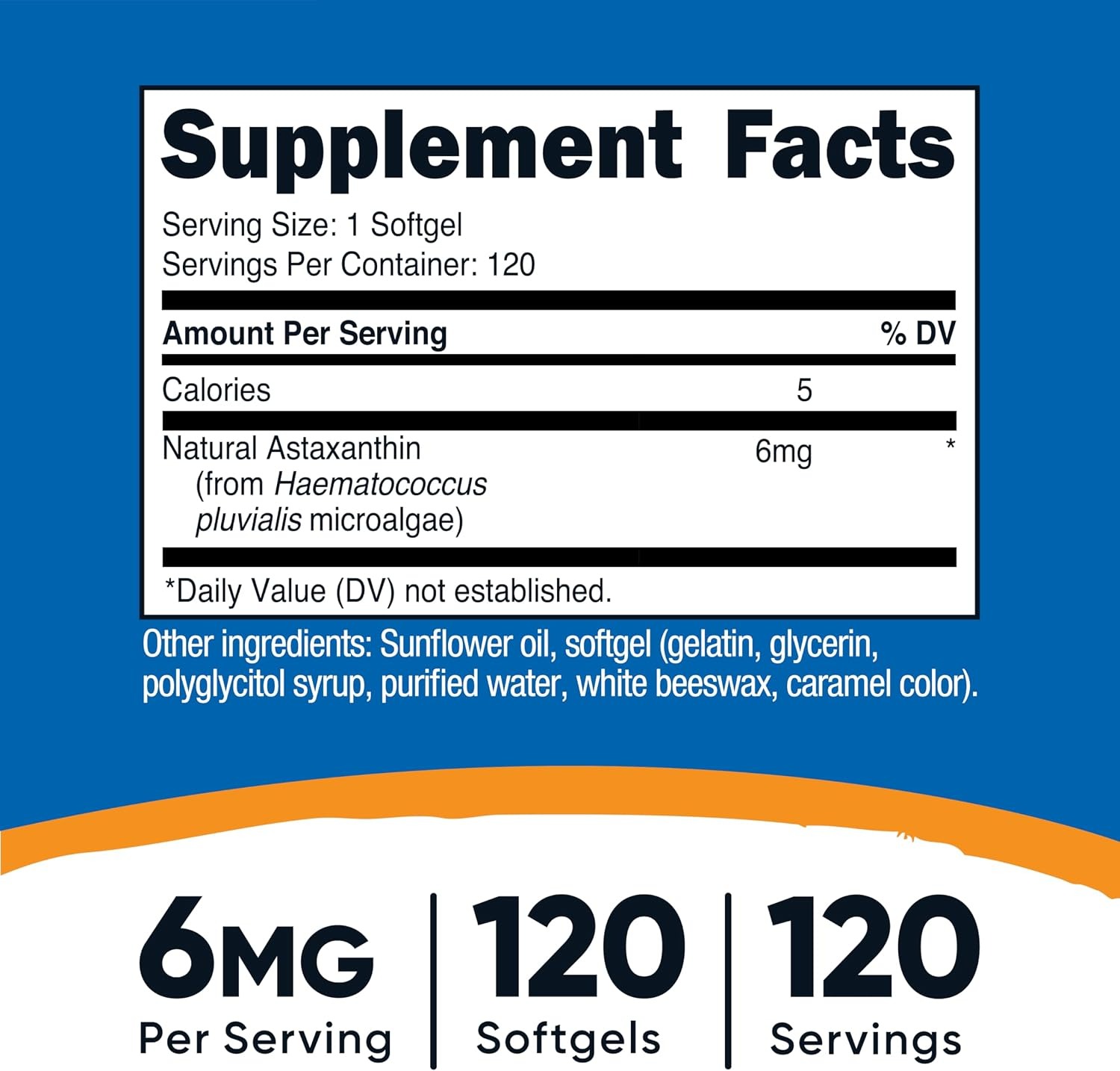 Astaxanthin 6mg by Nutricost | 120 Softgel Supplement thumbnail 2