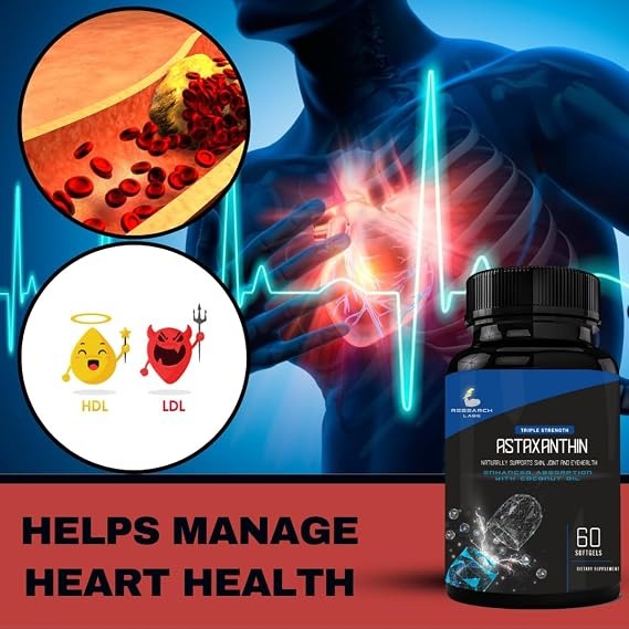 Research Labs Triple Strength Natural Astaxanthin 12mg 120 Softgels thumbnail 3