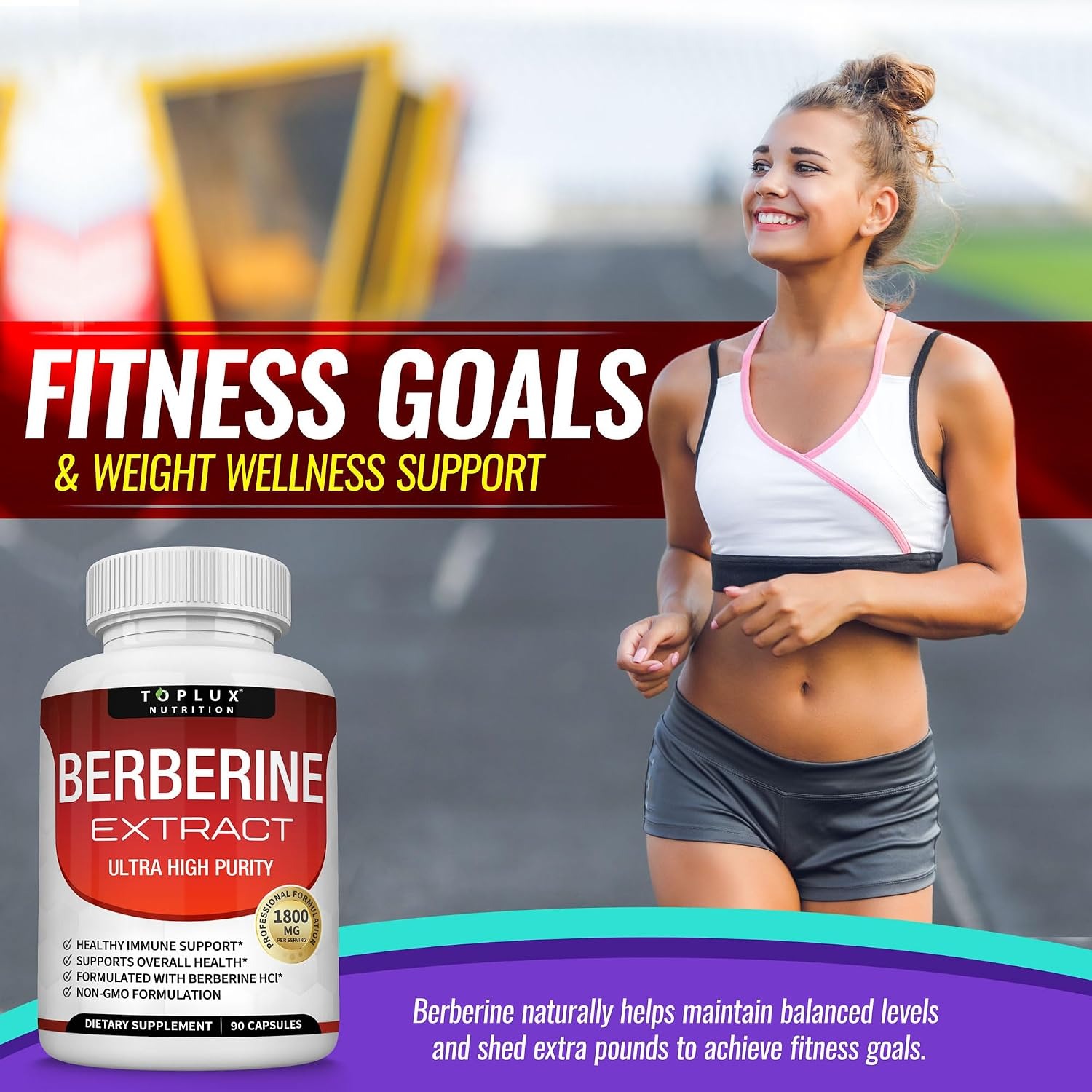 Toplux Berberine 1800mg HCL 97% High Purity Premium Supplement thumbnail 2