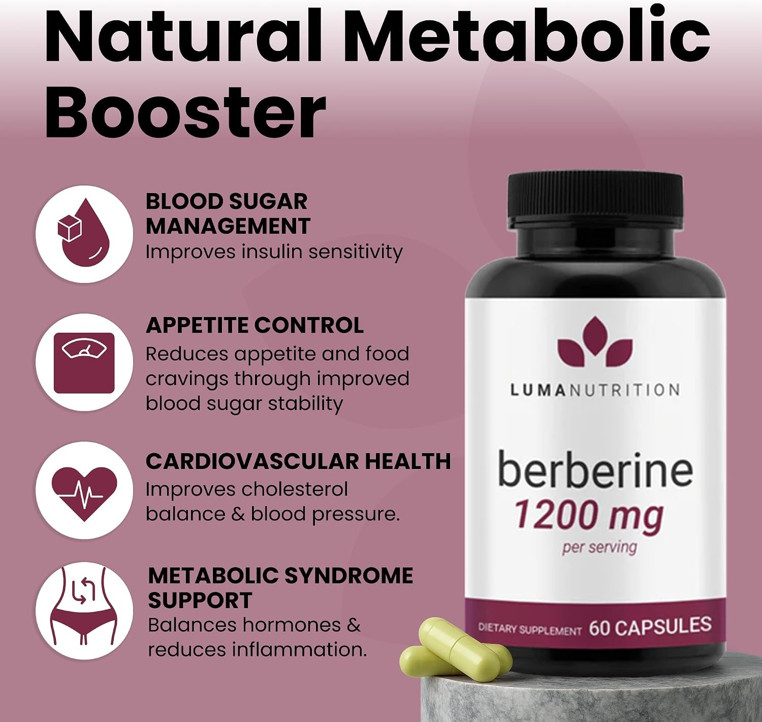 Luma Nutrition Berberine 1200mg | Pure Berberine Supplement thumbnail 3