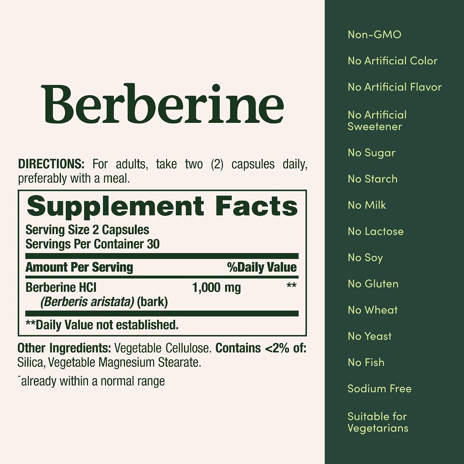 Nature's Bounty Berberine 1000mg Capsules | 60 Count thumbnail 6
