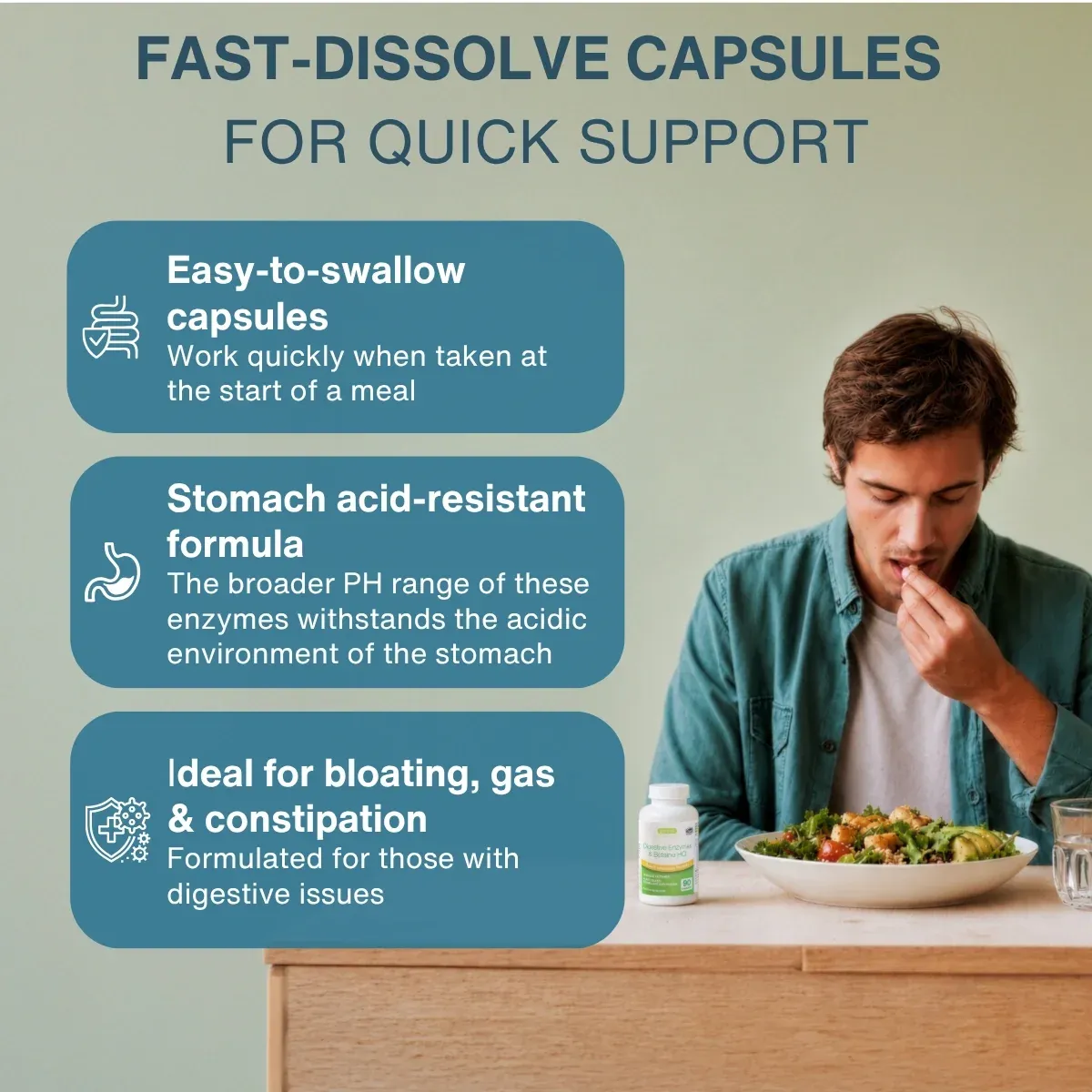 Igennus Broad Spectrum Digestive Enzymes & Betaine HCl | 90 Vegan Capsules thumbnail 4