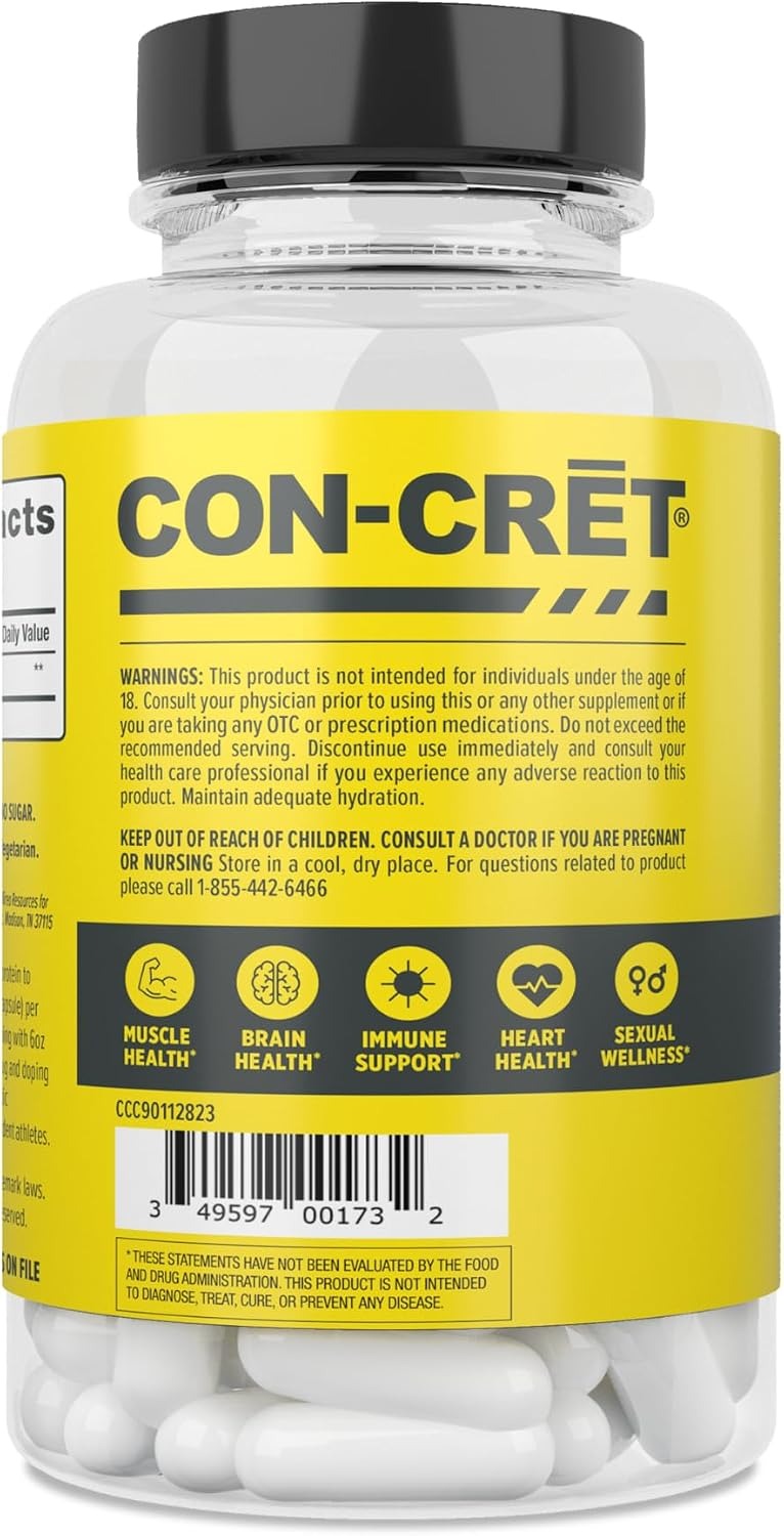 CON-CRET Creatine HCl Capsules | 72 Count | Creatine Supplement for Men & Women thumbnail 5