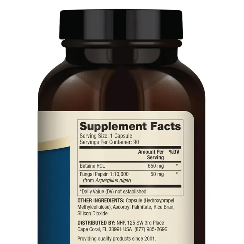 Dr. Mercola Betaine HCL & Pepsin | 90 Capsules | Discontinued Item thumbnail 3