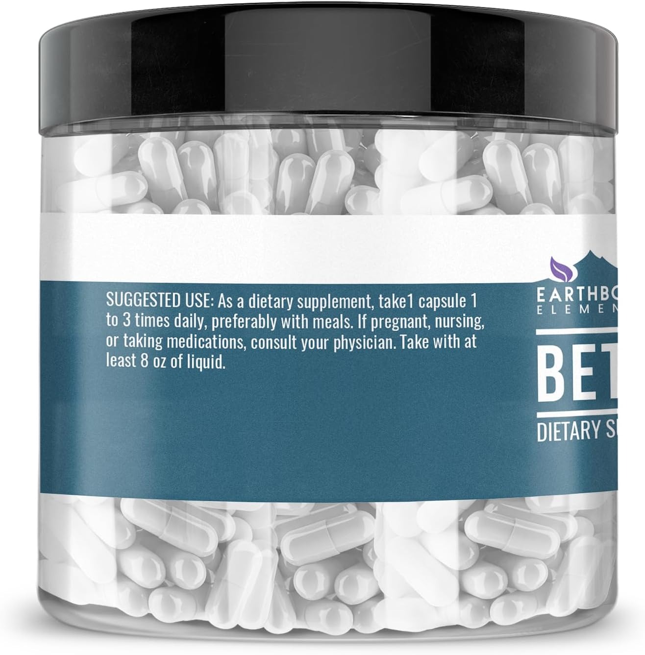 Earthborn Elements Betaine HCL 200 Capsules | Pure Formula with No Fillers thumbnail 3