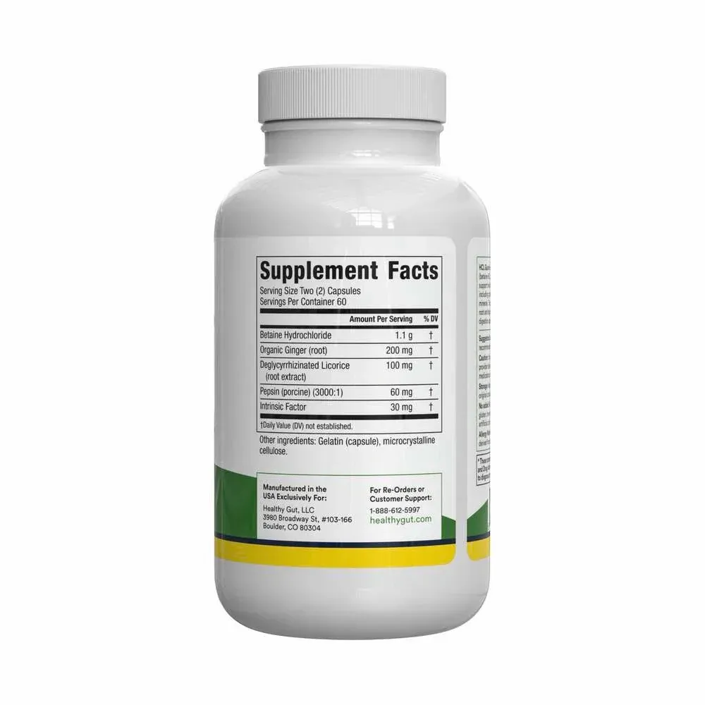 Healthy Gut HCL Guard | Protein Digestion & Gut Support | 120 Servings thumbnail 2