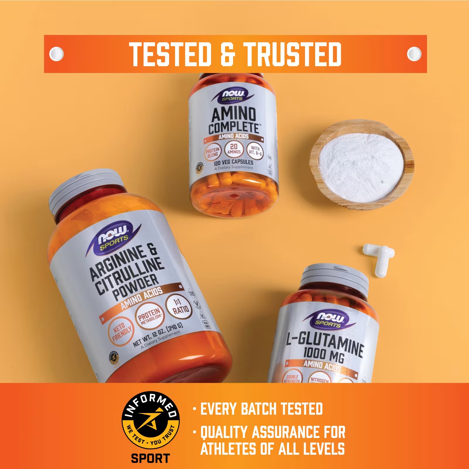 NOW Foods Sports Amino Complete™ | Amino Acid Supplement | 120 Veg Capsules thumbnail 6