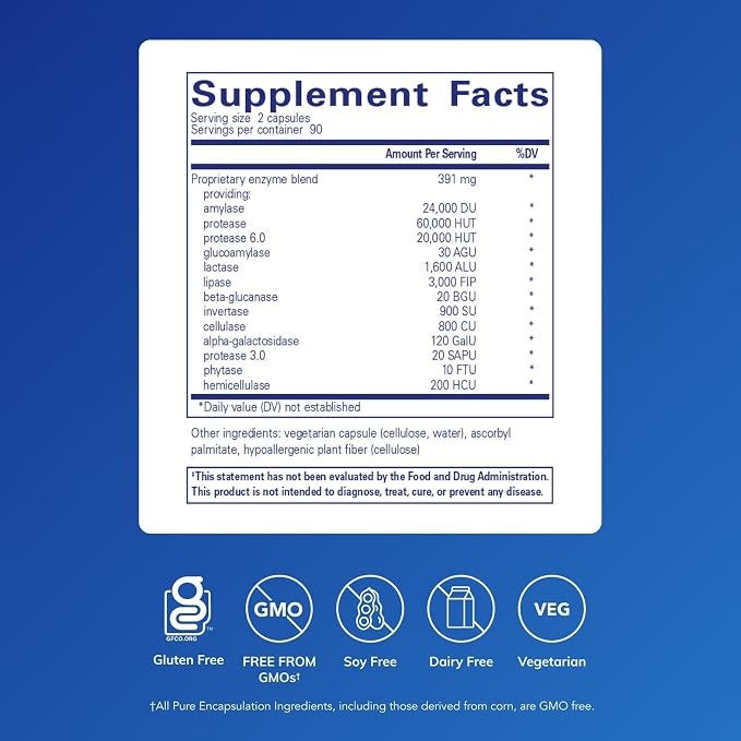 Pure Encapsulations Digestive Enzymes Ultra | Advanced Digestive Support | 180 Capsules thumbnail 2