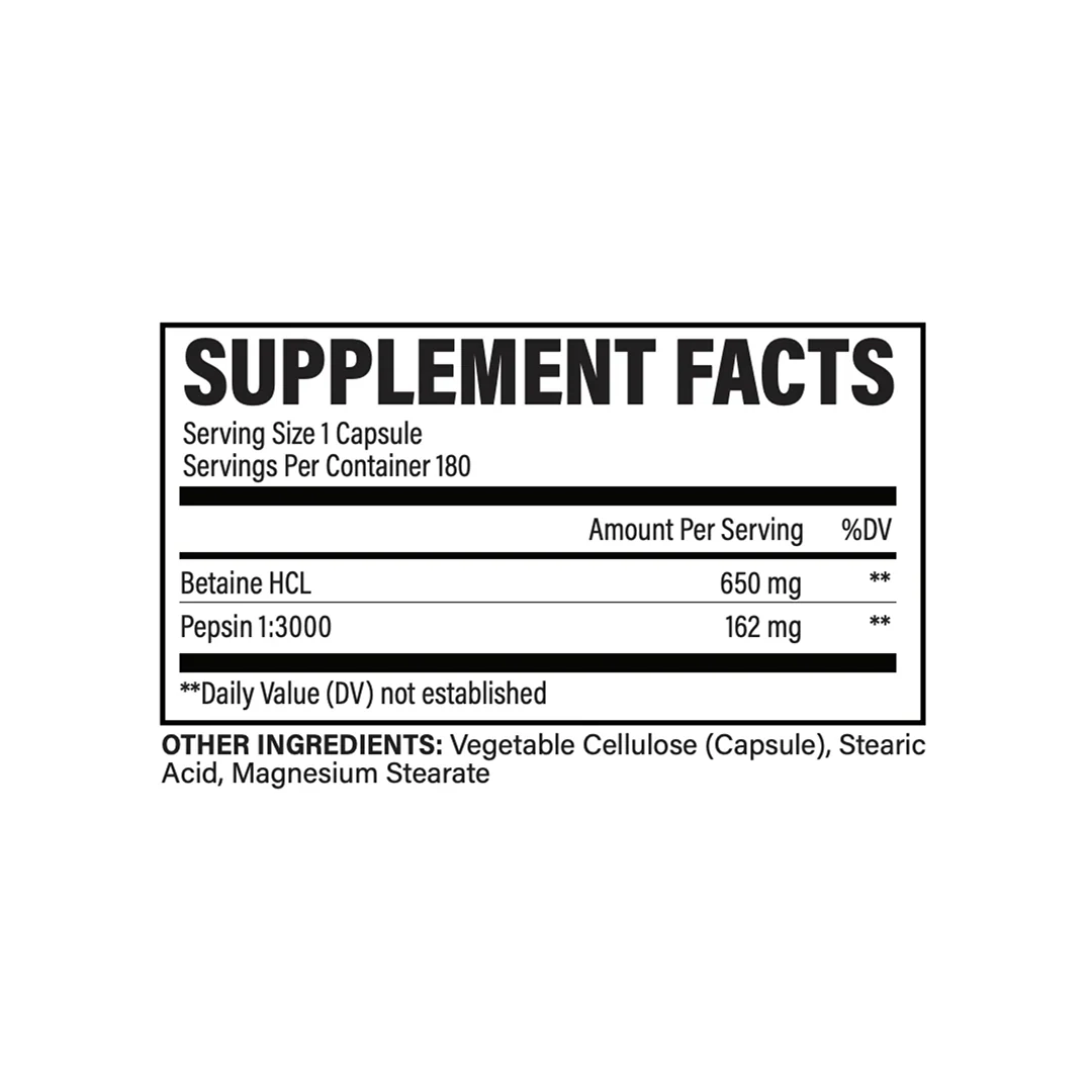 Revive MD Betaine HCL with Pepsin | Digestive Enzymes | 180 Vegetarian Capsules thumbnail 2