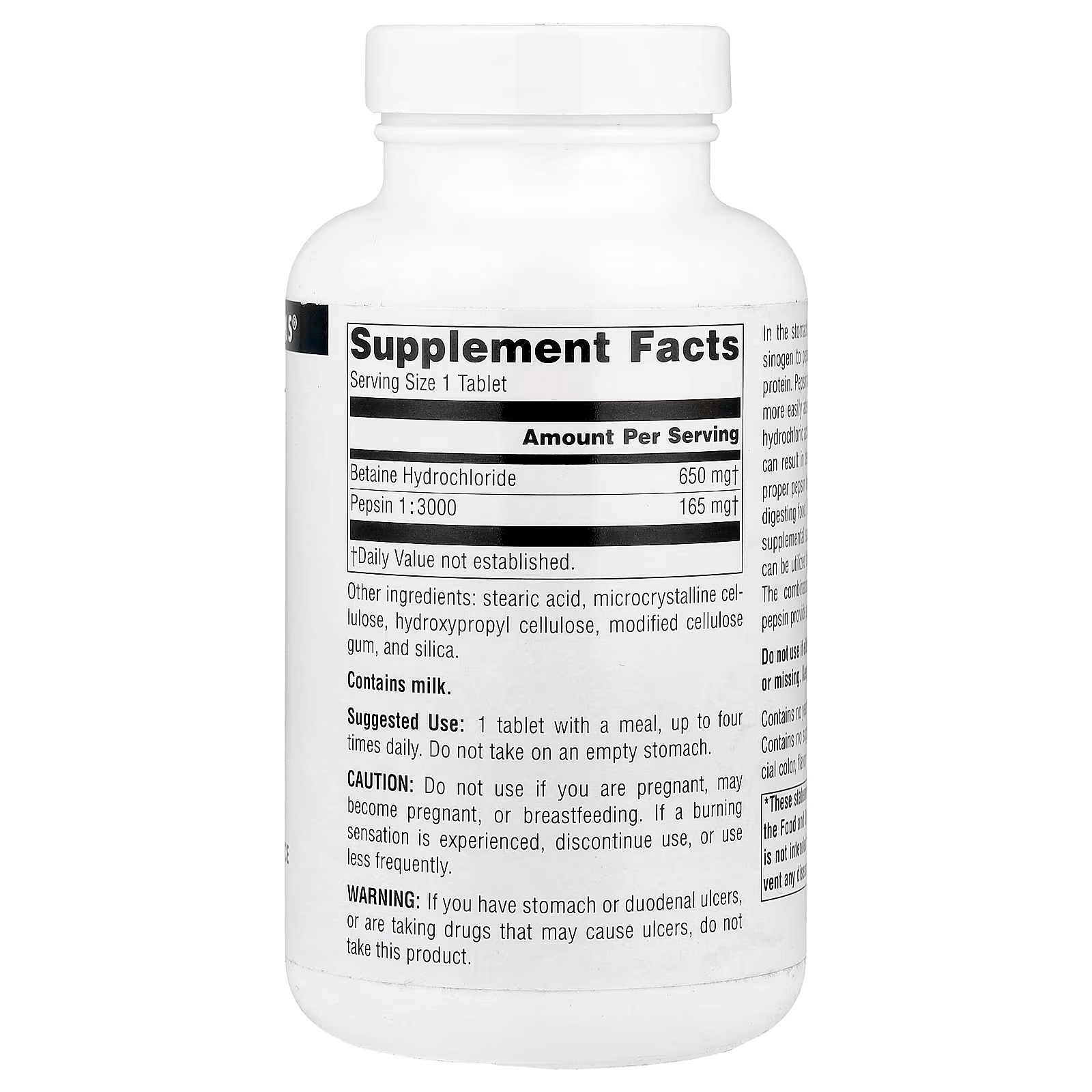 Source Naturals Betaine HCl 650 mg | Digestive Support Supplement | 180 Tablets thumbnail 2