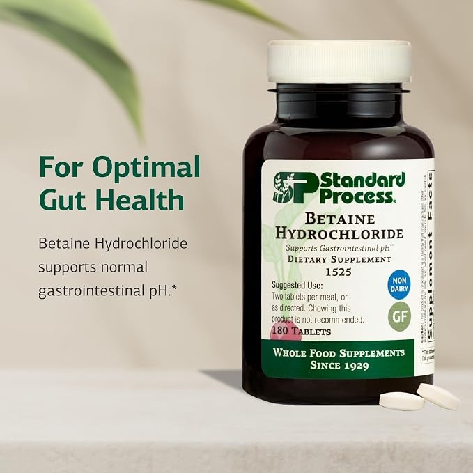 Standard Process Betaine Hydrochloride | GI pH Support | 180 Tablets thumbnail 5