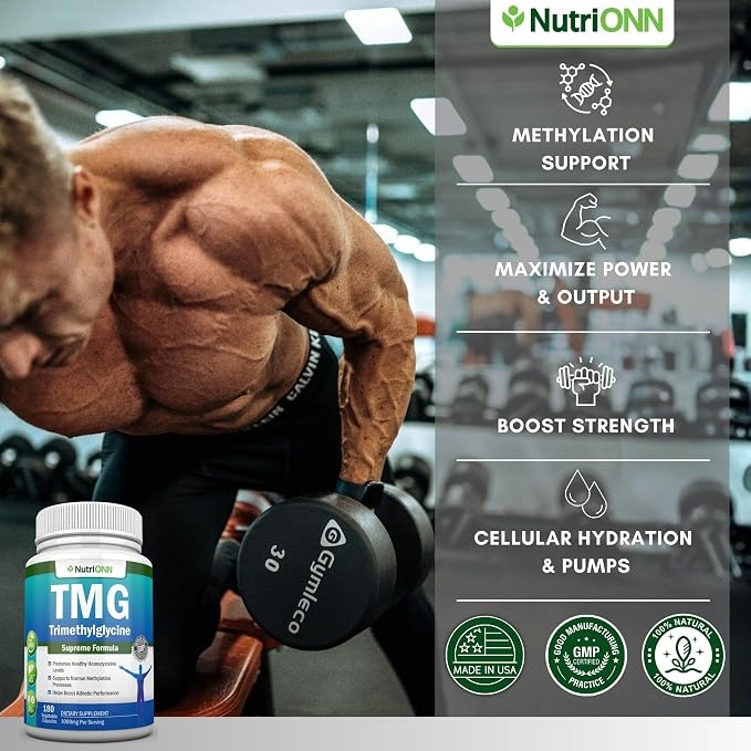 TMG Trimethylglycine 1000mg | Pure Betaine Anhydrous | 180 Capsules thumbnail 3