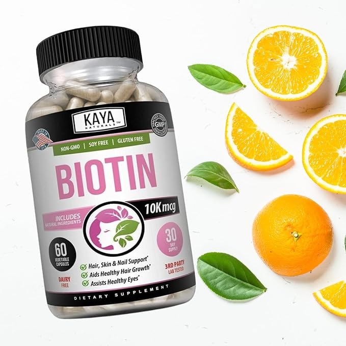 Kaya Naturals Biotin 1000mcg | Hair, Skin & Nail Support | 60 Count thumbnail 6