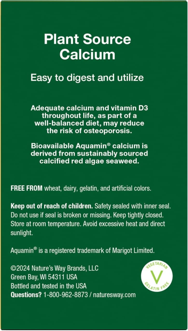 Nature’s Way Alive! Calcium 1,200mg | Bone Support Supplement | 120 Ct thumbnail 3