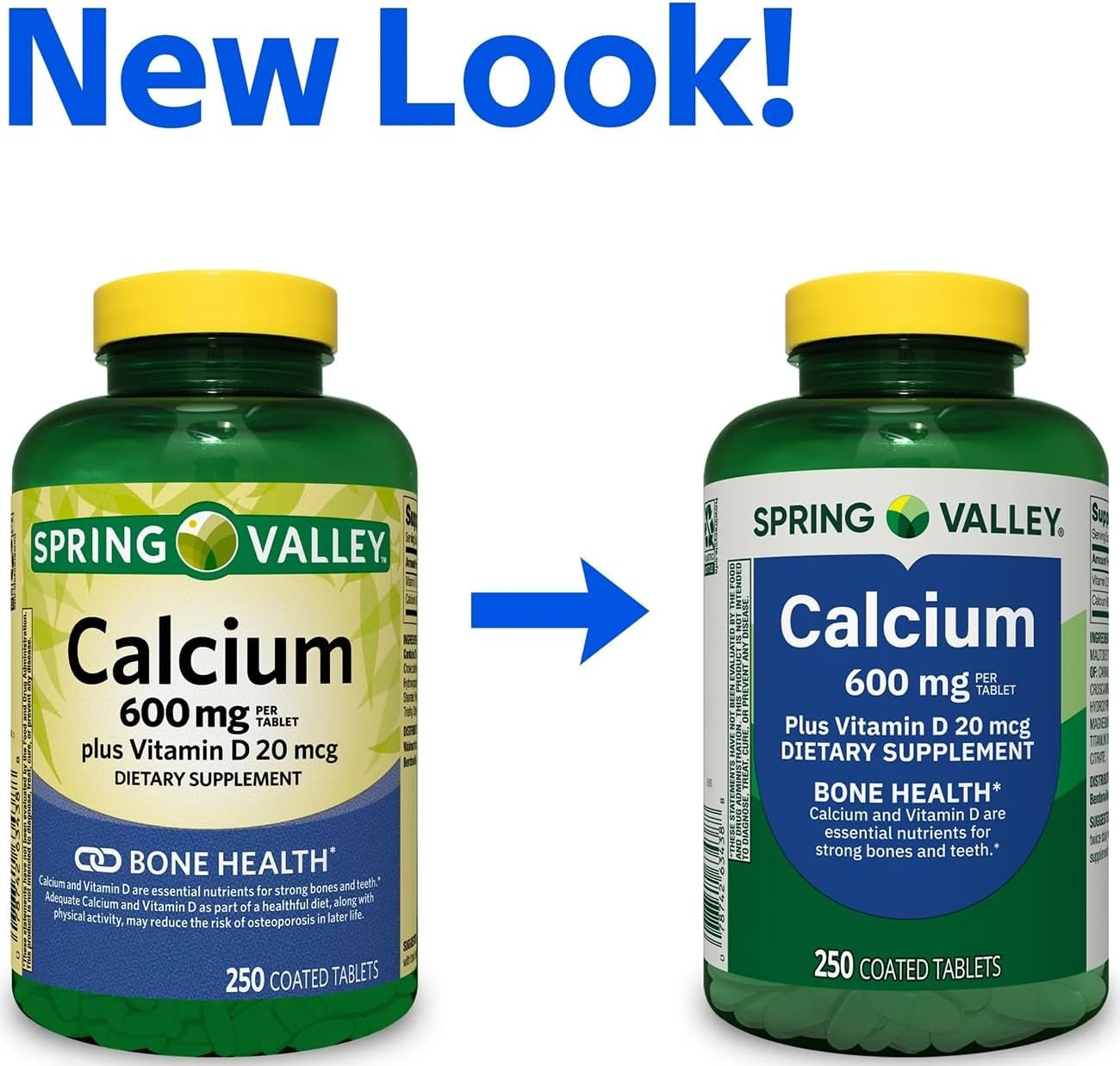 Spring Valley Calcium 600mg + Vitamin D3 20mcg | 250 Tablets thumbnail 3