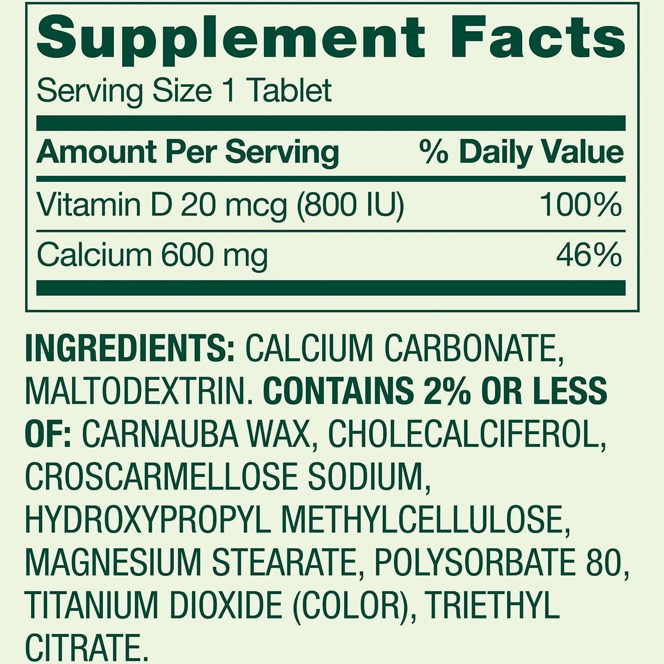 Spring Valley Calcium 600mg + Vitamin D3 20mcg | 250 Tablets thumbnail 6