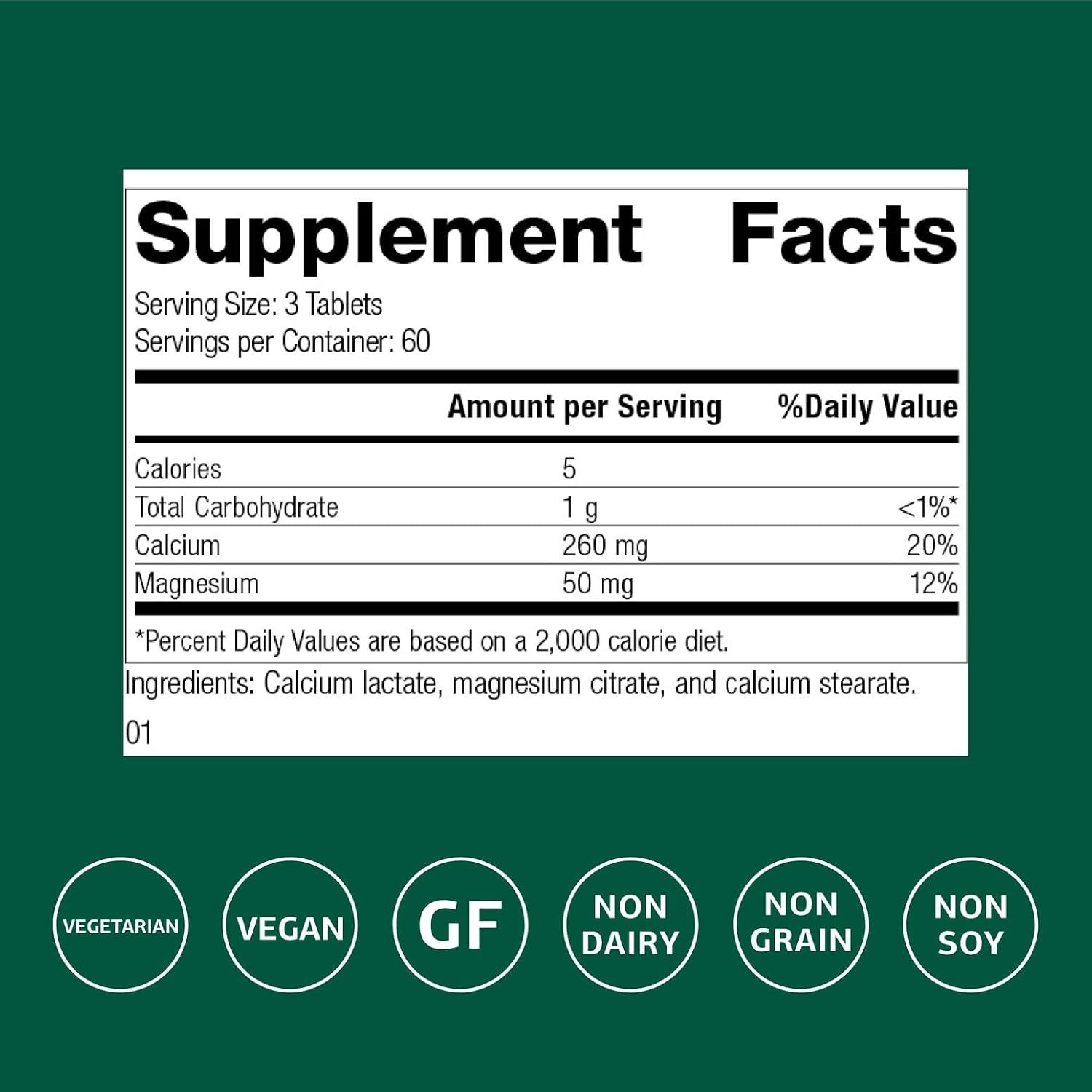 Standard Process Calcium Lactate | Bone & Immune Support | 180 Tablets thumbnail 2
