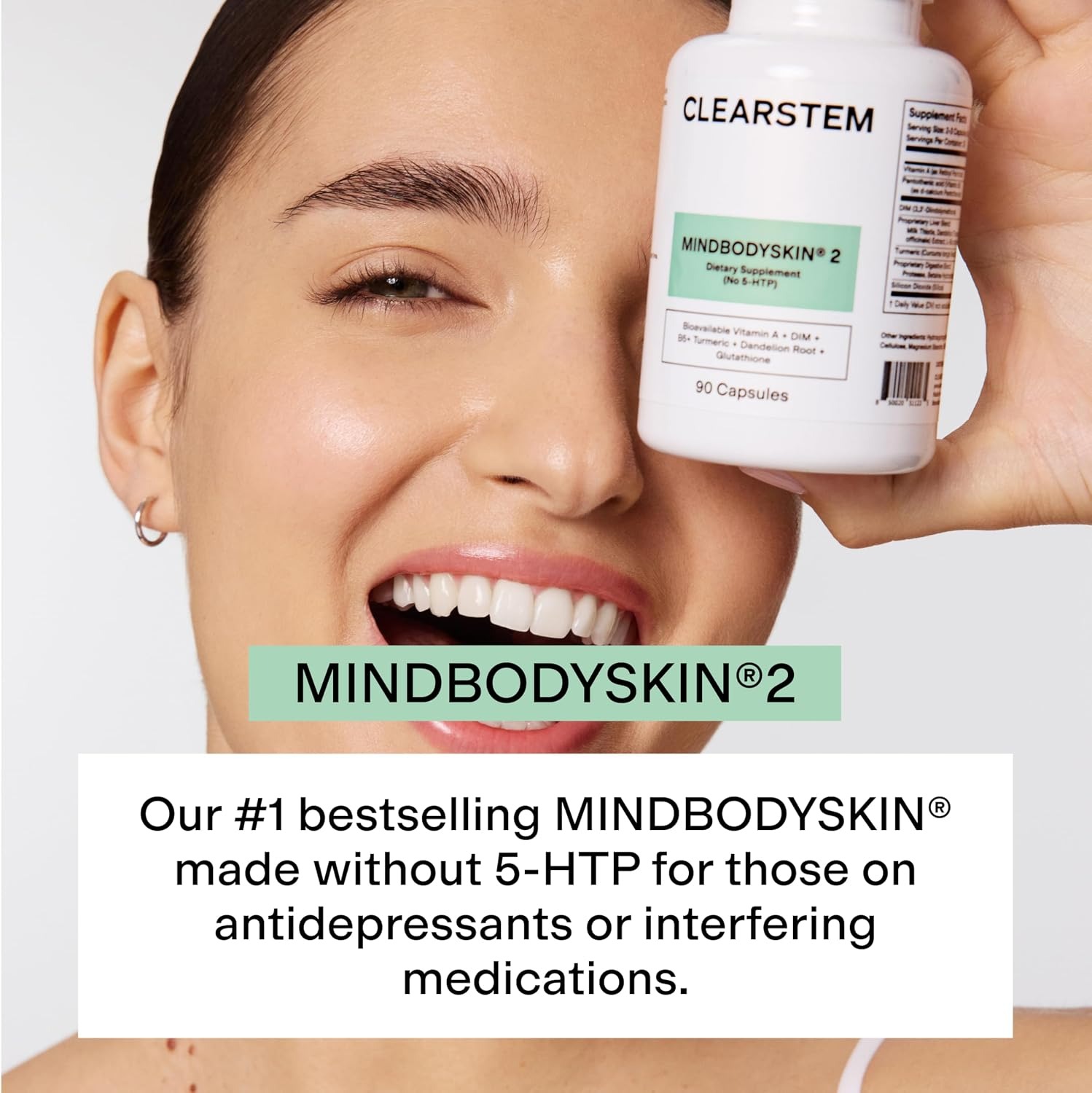 CLEARSTEM MindBodySkin Hormonal Acne Supplement | DIM | 90 Capsules thumbnail 2