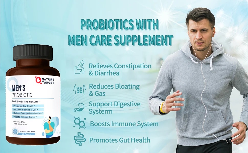NATURE TARGET Probiotics for Men | 60 Billion CFU | 90 Veggie Tablets thumbnail 7