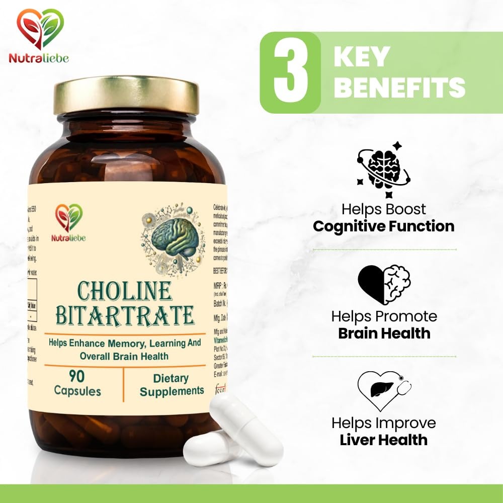 Vitaruhe Vitamin K Complex + NutraLiebe Choline Bitartrate Bundle | 90 Capsules Each thumbnail 3