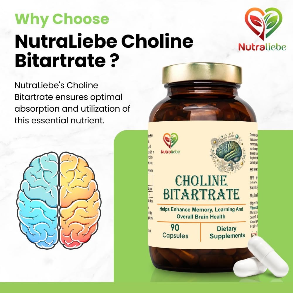Vitaruhe Vitamin K Complex + NutraLiebe Choline Bitartrate Bundle | 90 Capsules Each thumbnail 2