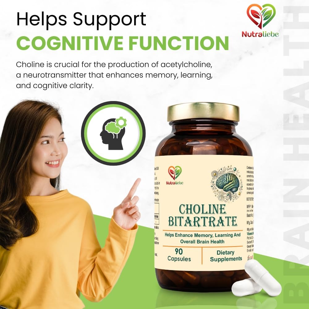 Vitaruhe Vitamin K Complex + NutraLiebe Choline Bitartrate Bundle | 90 Capsules Each thumbnail 4