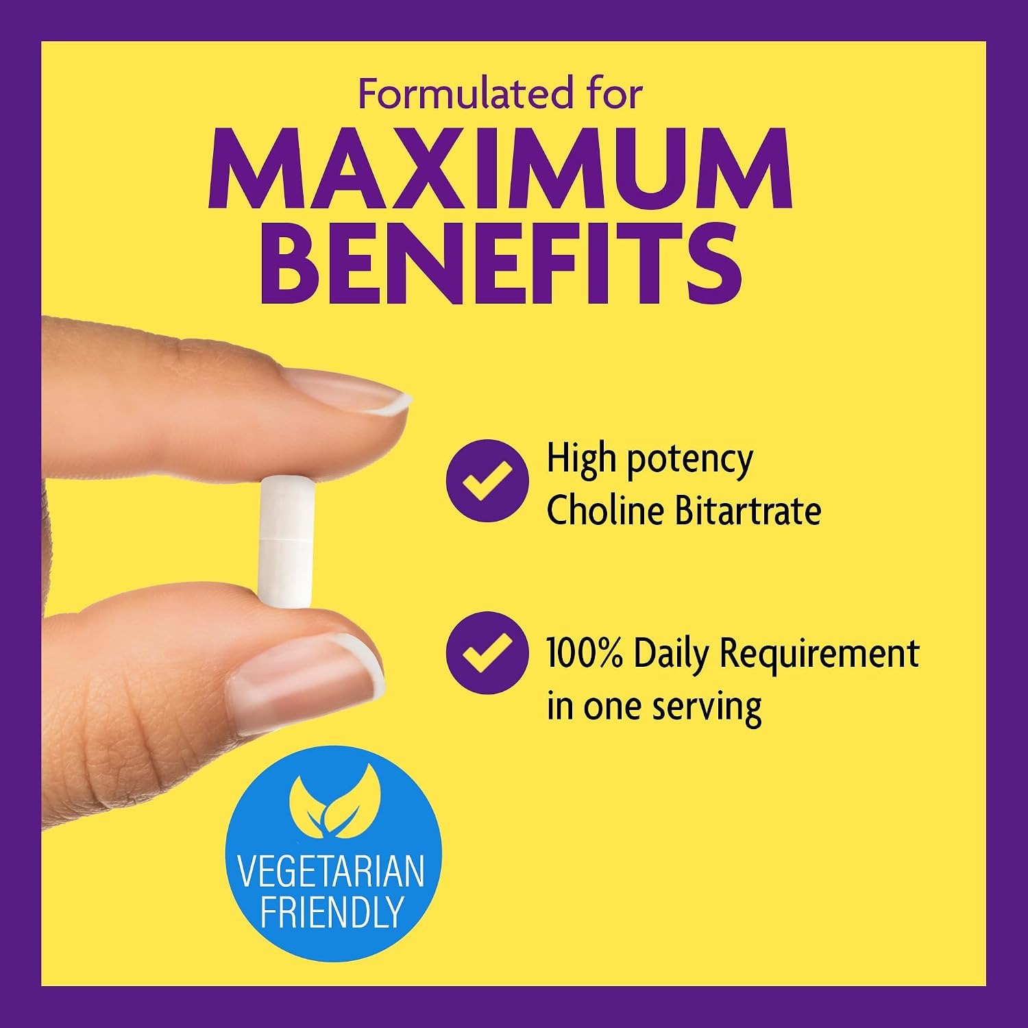 InnovixLabs Choline Supplement 550mg | Memory & Focus Support | 100 Capsules thumbnail 2