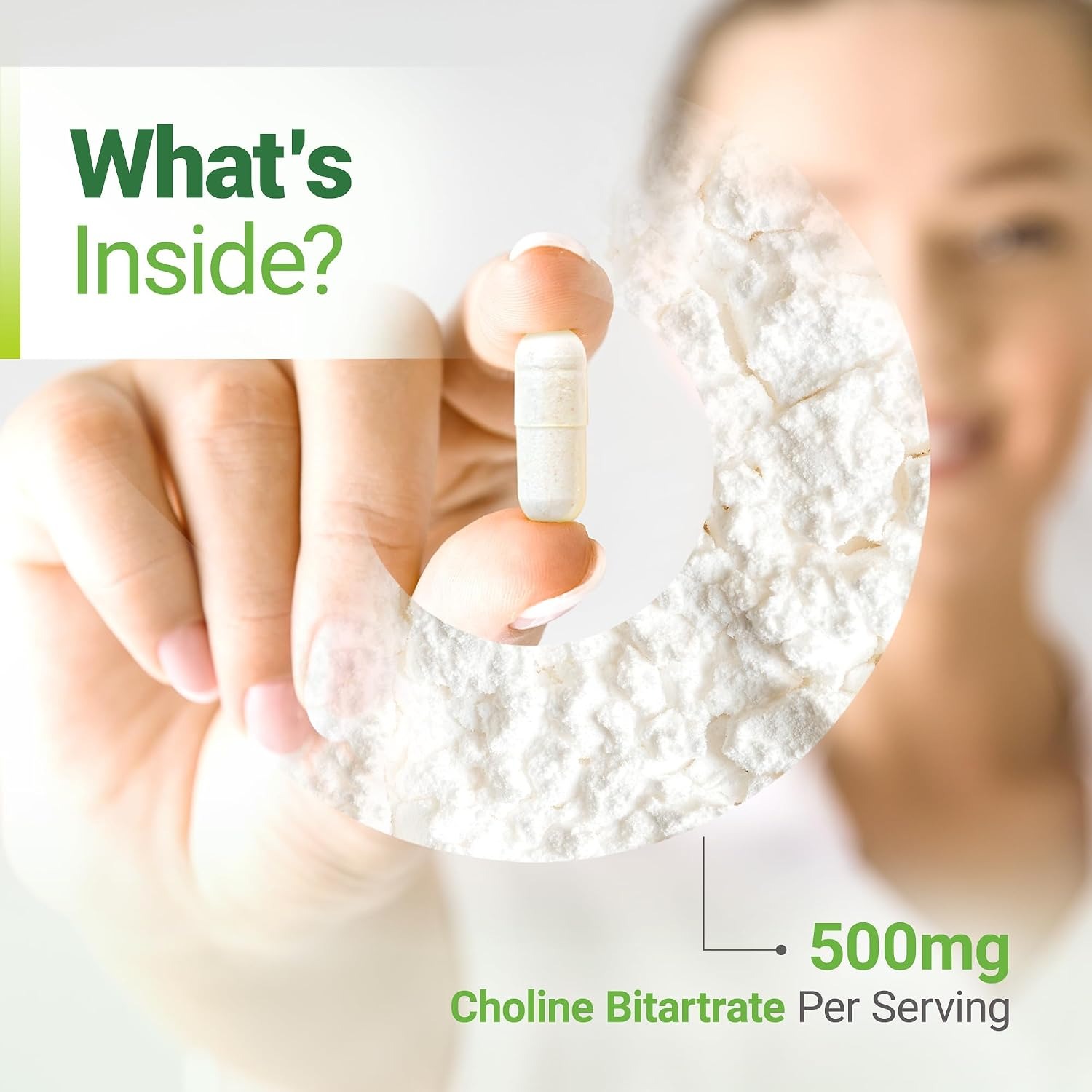 Nested Naturals Choline Bitartrate 500mg | Vegan & Non-GMO | 90 Capsules thumbnail 6