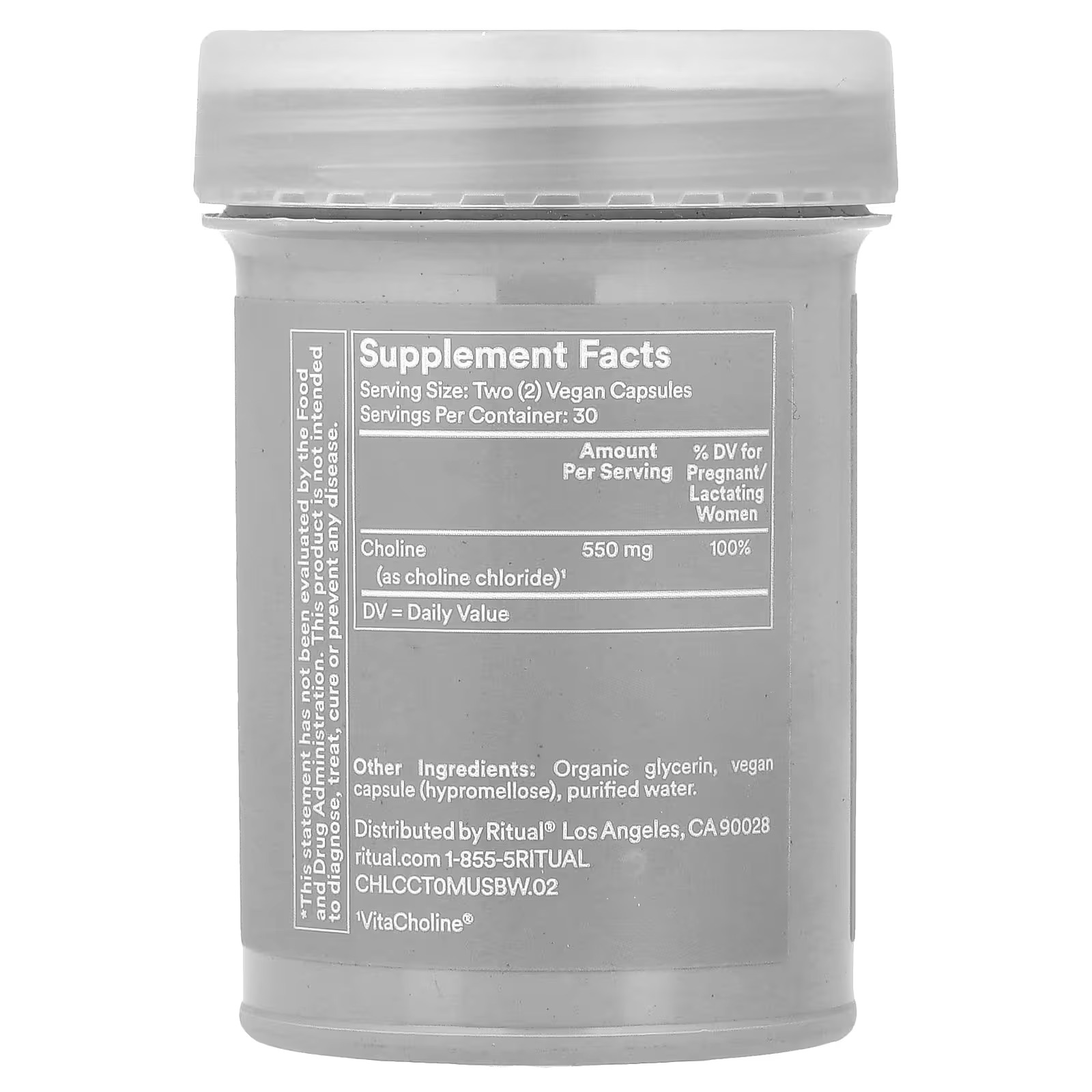 Ritual Natal Choline Supplement 550mg | Prenatal Choline | 60 Capsules thumbnail 2