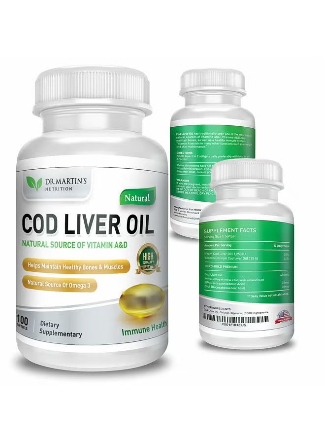 Burpless Cod Liver Oil Softgels | 100 Count | Daily Omega-3 Supplement thumbnail 4