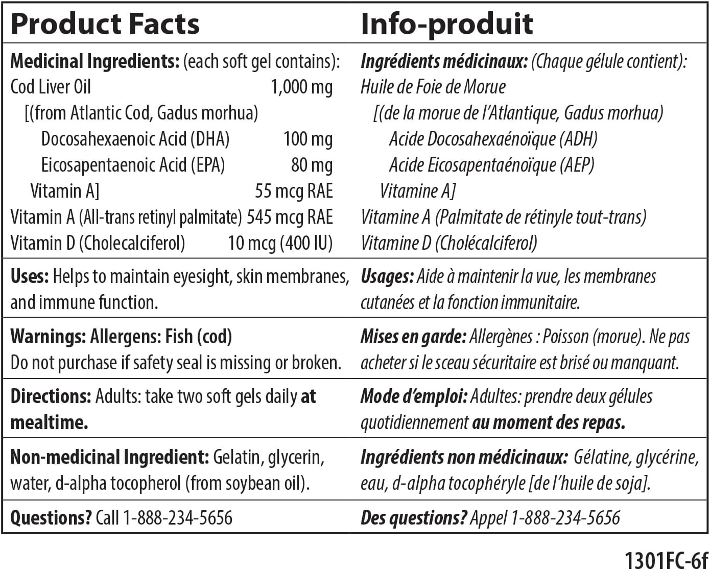 Carlson Cod Liver Oil Gems 1000mg | 250mg Omega-3 + Vitamins A & D3 | 100 Softgels thumbnail 2