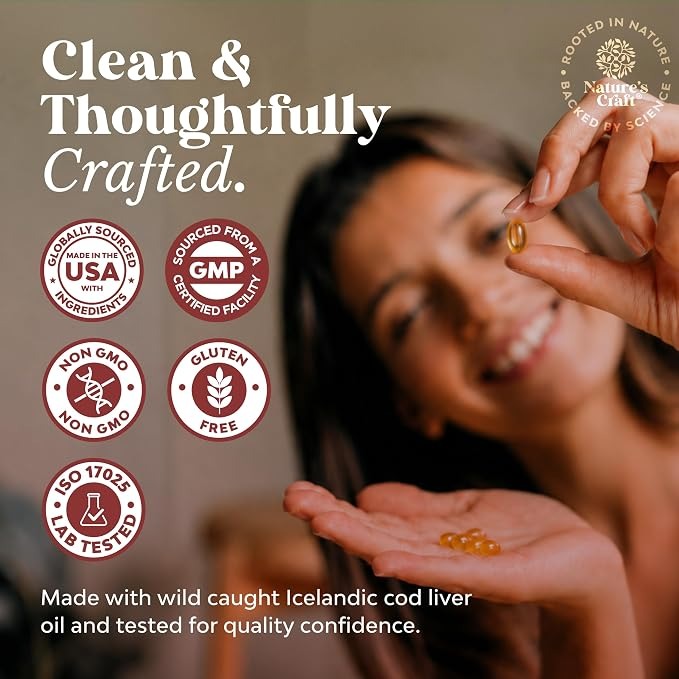 Icelandic Cod Liver Oil Softgels 1000mg | EPA DHA Omega-3 | Vitamin A & D3 thumbnail 2