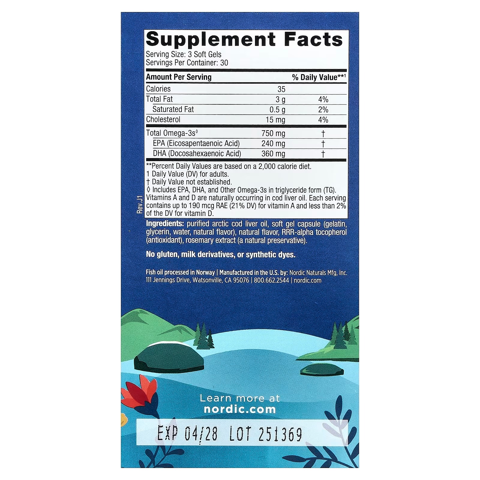 Nordic Naturals Arctic Cod Liver Oil | Lemon | 90 Soft Gels thumbnail 3