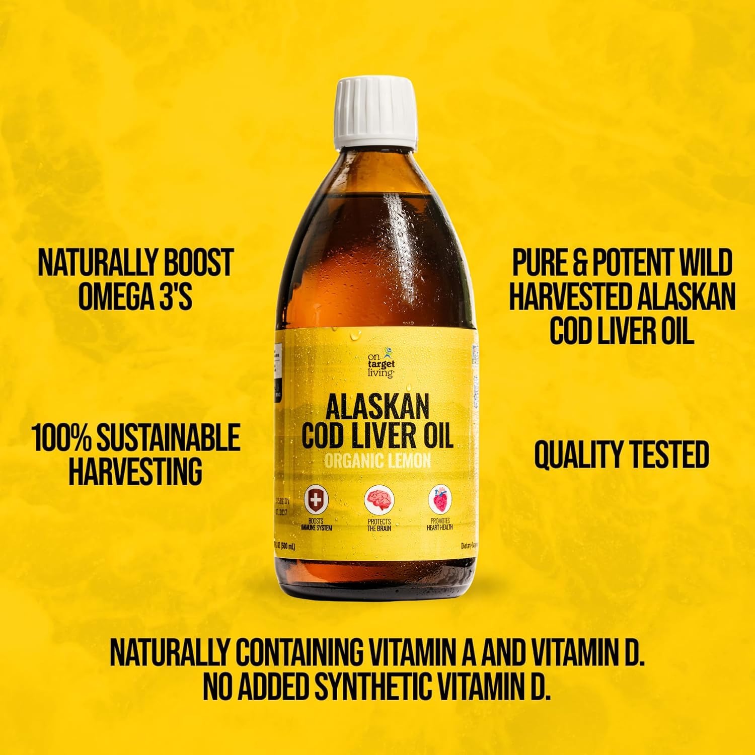 On Target Living Alaskan Cod Liver Oil | Organic Lemon | 16.67 oz | 2-Pack thumbnail 5