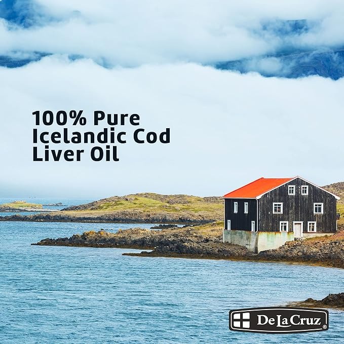 De La Cruz Pure Cod Liver Oil Liquid | Icelandic Fish Oil | 4 fl oz | 3-Pack thumbnail 2