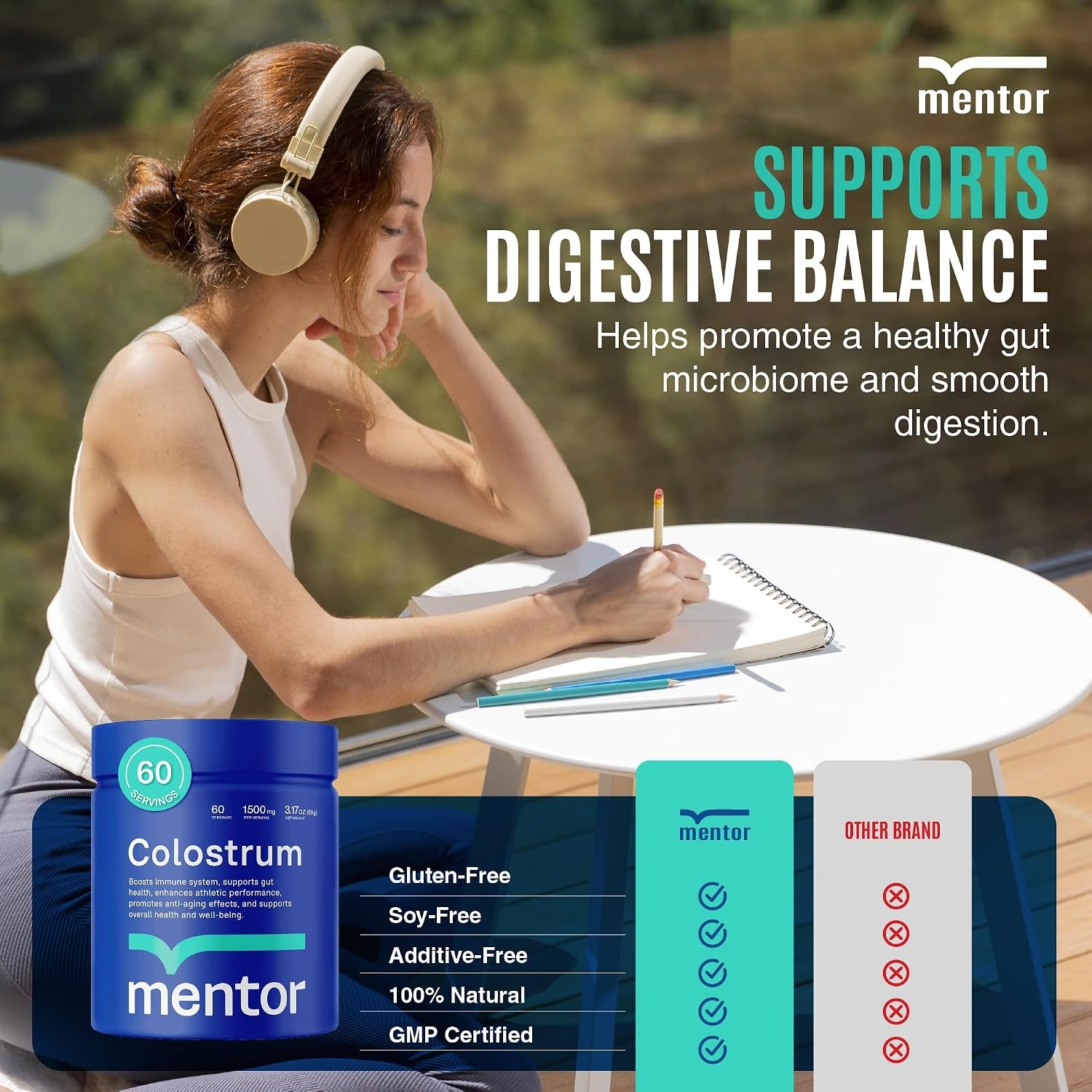 Mentor Organic Bovine Colostrum Powder – Gut & Immune Support thumbnail 3