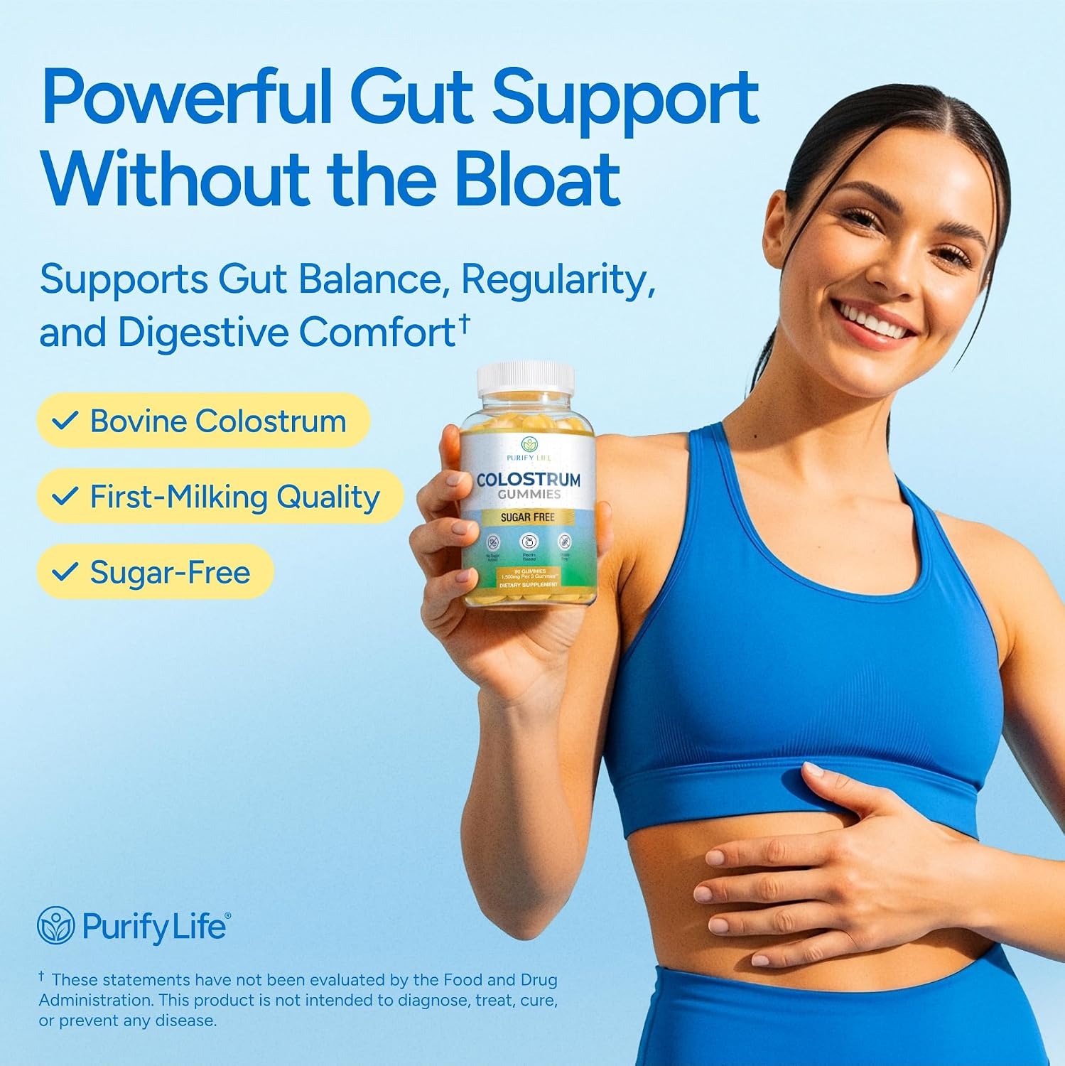 Purify Life Bovine Colostrum Gummies 1500mg – Gut Health Support thumbnail 2