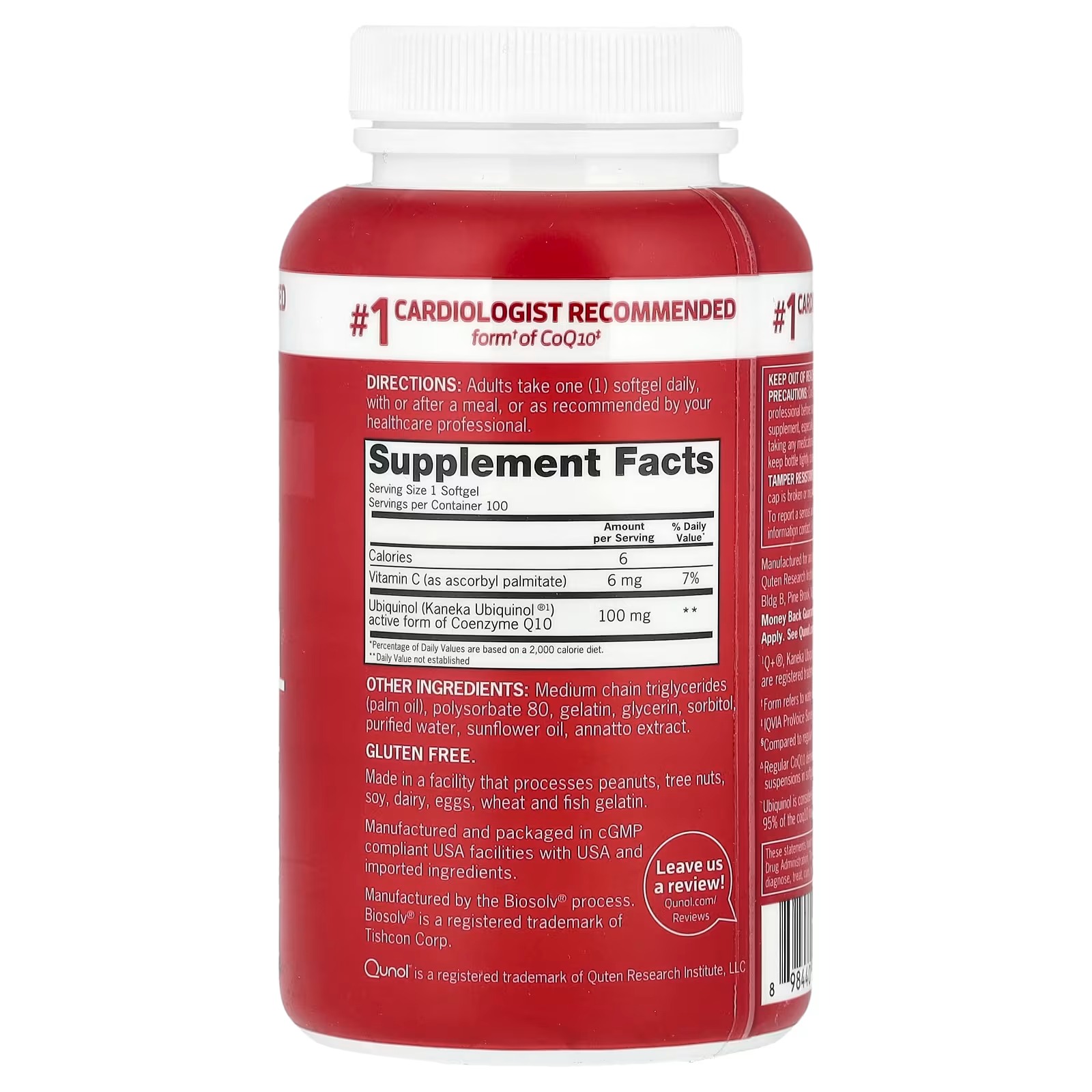 Qunol Mega Ubiquinol CoQ10 100mg | Superior Absorption | 60 Softgels thumbnail 2