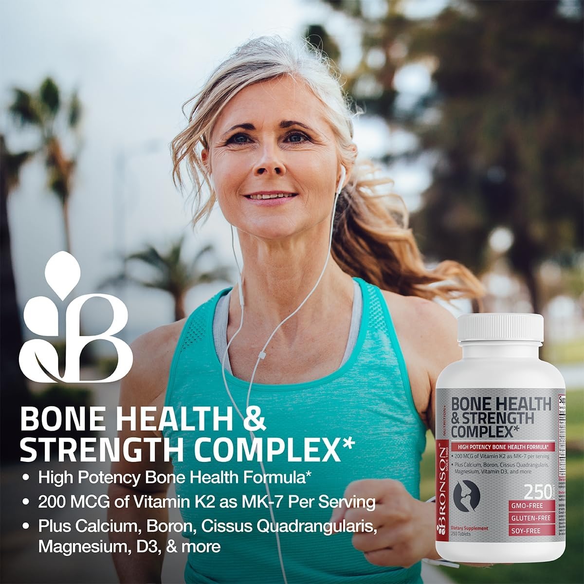Bronson Bone Health & Strength Complex | Vitamin K2 MK7 200mcg | 120 Tablets thumbnail 5