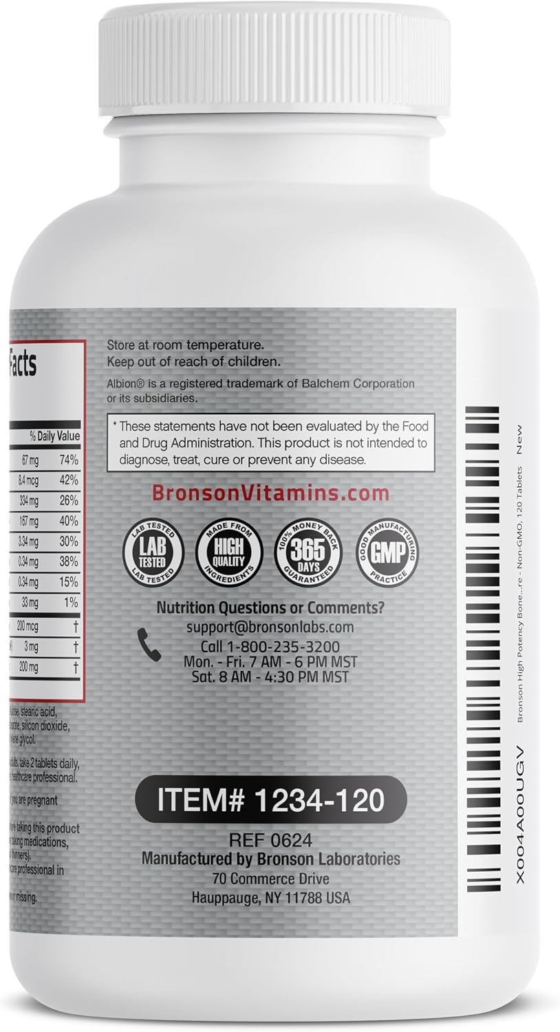 Bronson Bone Health & Strength Complex | Vitamin K2 MK7 200mcg | 120 Tablets thumbnail 3