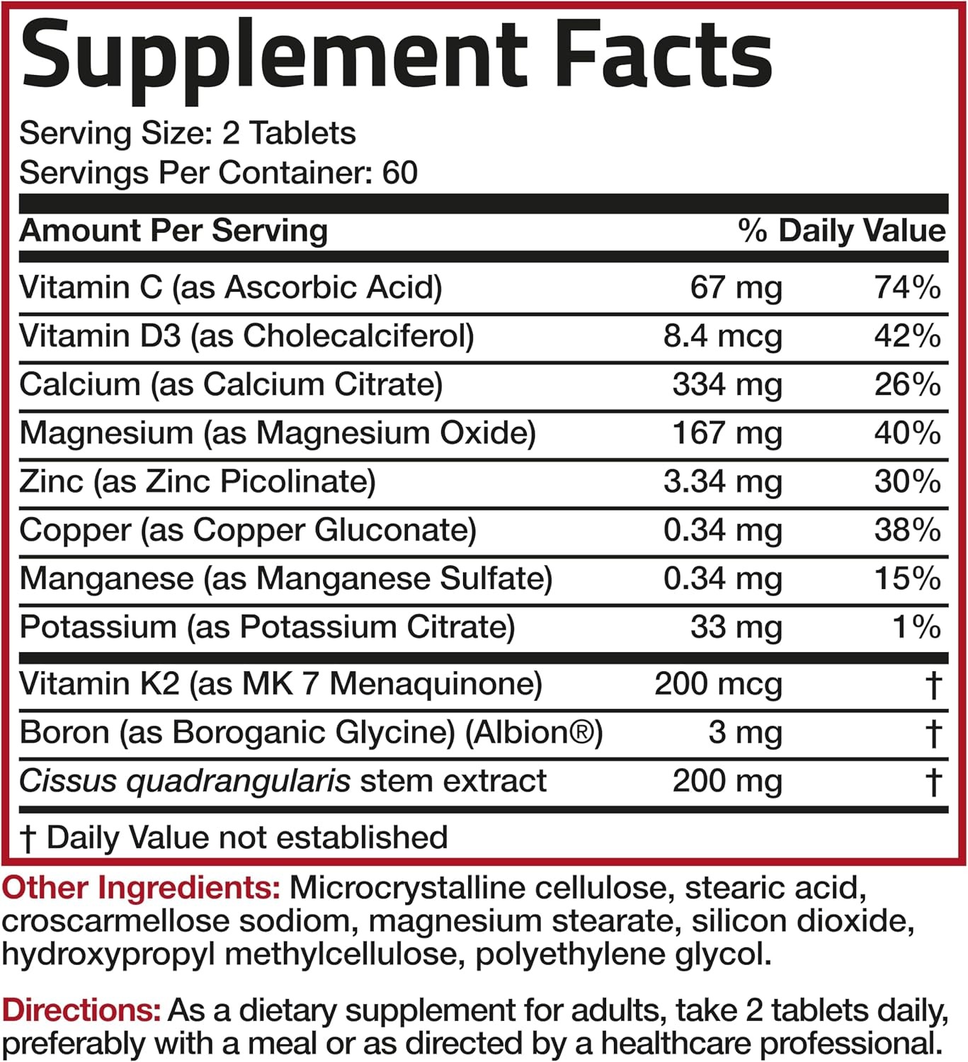 Bronson Bone Health & Strength Complex | Vitamin K2 MK7 200mcg | 120 Tablets thumbnail 2