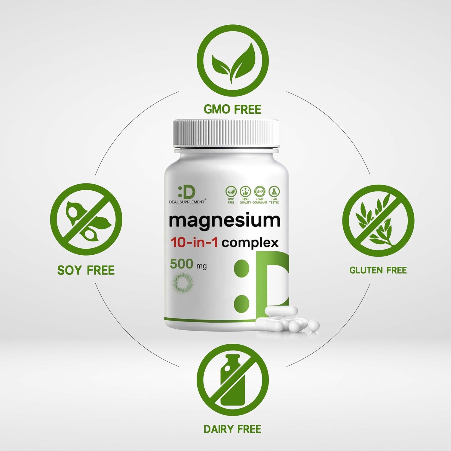 Deal Supplement Magnesium Complex 500mg | 240 Veggie Capsules thumbnail 3