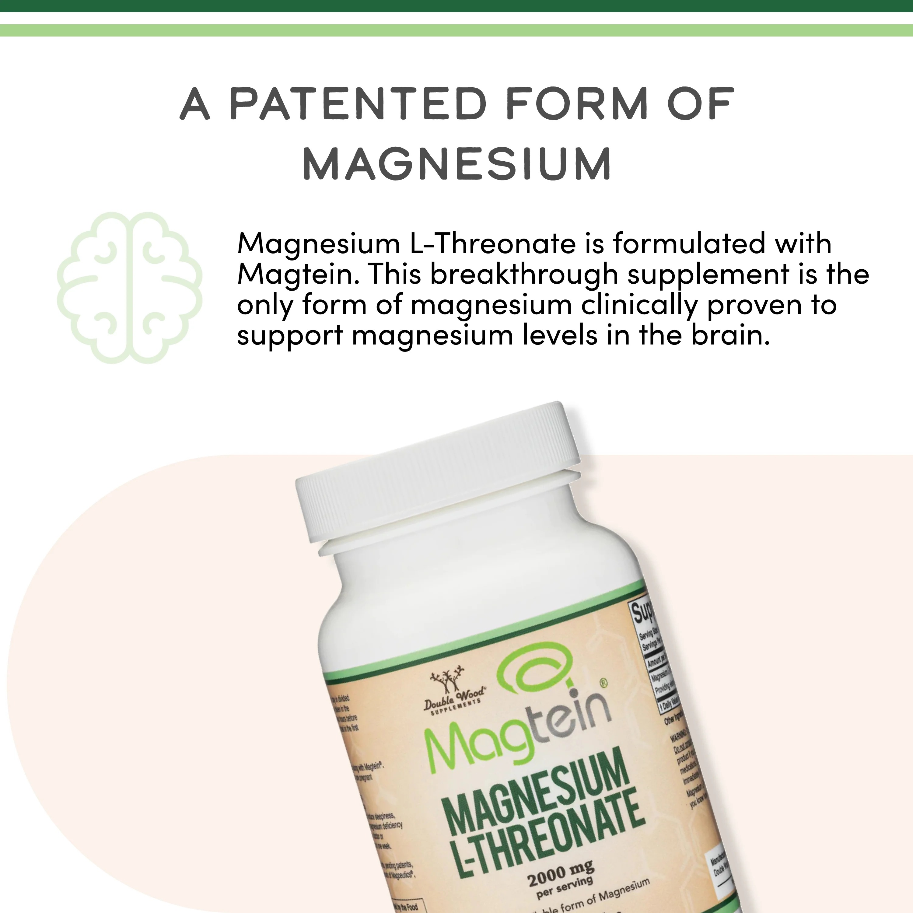 Magnesium L-Threonate Magtein® 2000mg | Clinically Studied | 120 Caps thumbnail 4