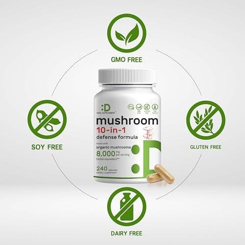10-in-1 Organic Mushroom Complex | Daily Superfood Supplement | 240 thumbnail 3